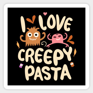 I Love Creepy Pasta Cartoons - Spooky Cartoon Enthusiasm Sticker